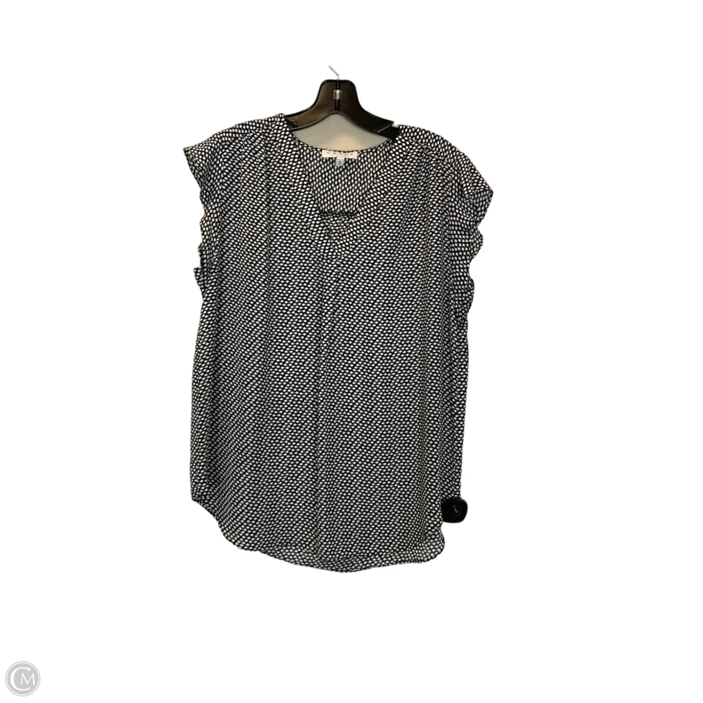 Top Sleeveless By Chaus In Black & White, Size: M