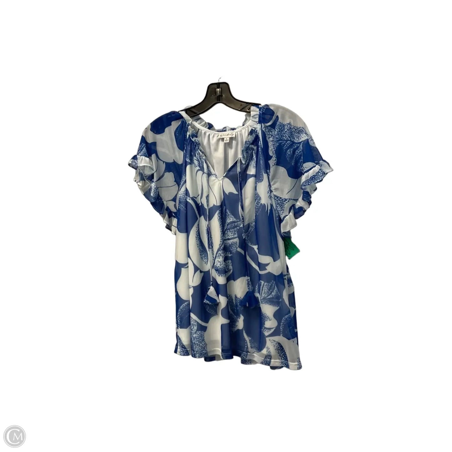 Top Short Sleeve By Wonderly In Blue, Size: S