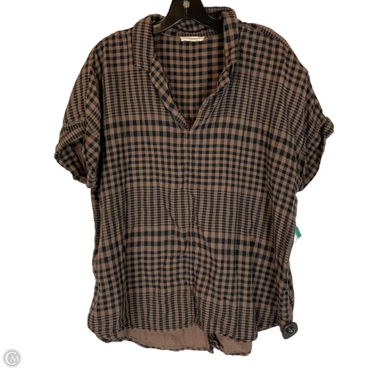 Top Short Sleeve By Beachlunchlounge In Brown, Size: Xl