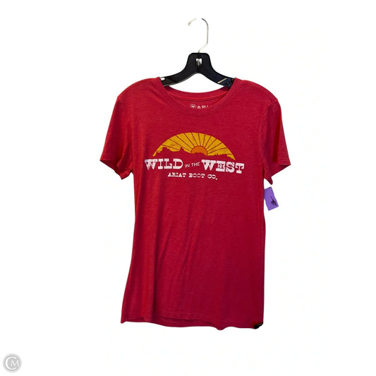 Top Short Sleeve Basic By Ariat In Red, Size: L