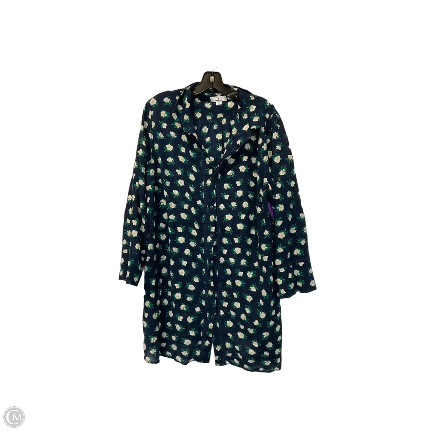 Top 3/4 Sleeve By Lands End In Blue, Size: 2x