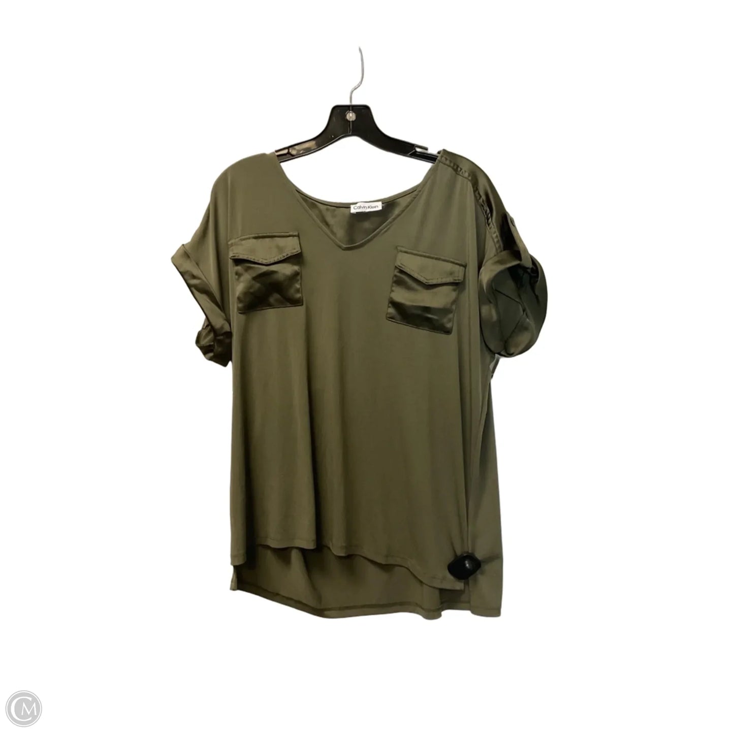 Top Short Sleeve By Calvin Klein In Green, Size: L