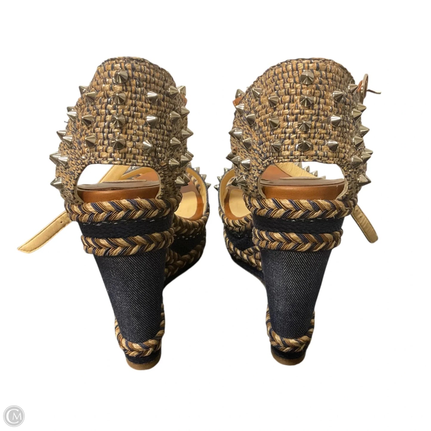 Sandals Heels Wedge By Cma In Blue, Size: 7.5