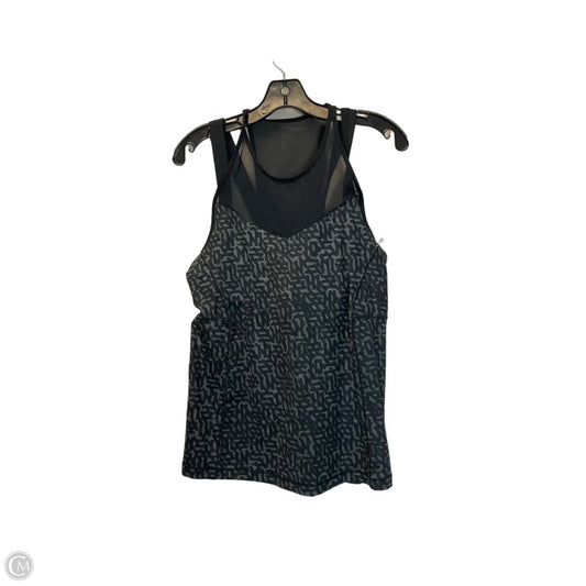 Athletic Tank Top By Lululemon In Black & Grey, Size: 12