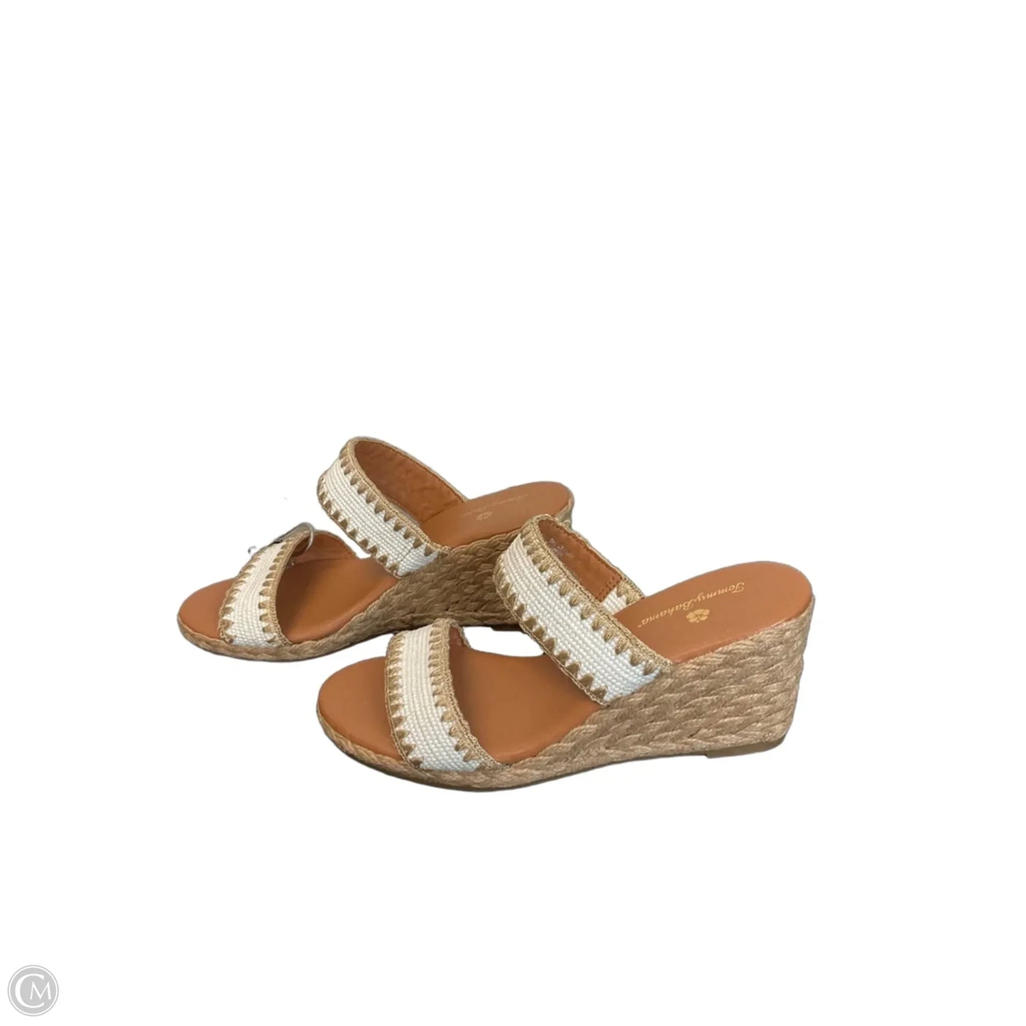 Sandals Heels Platform By Tommy Bahama In Brown & White, Size: 7.5
