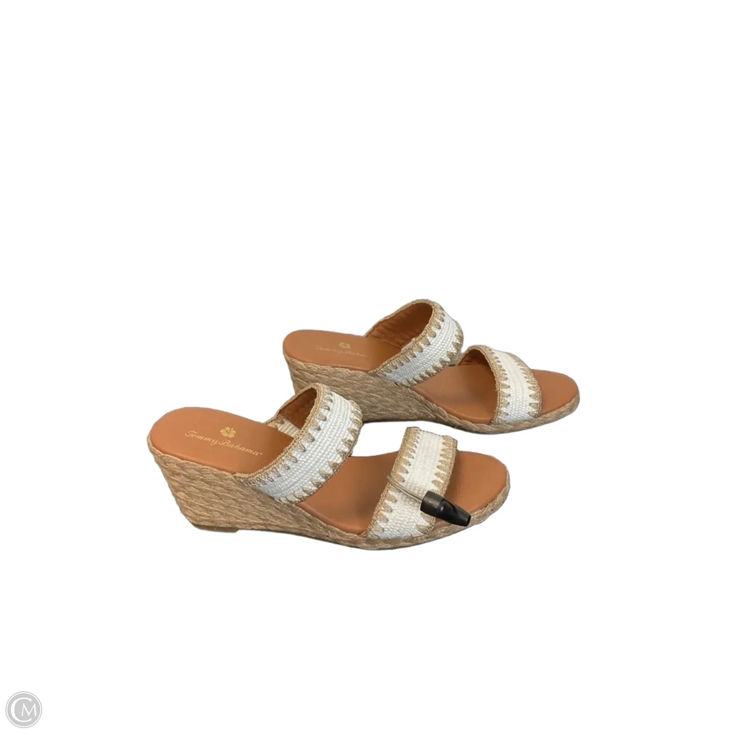 Sandals Heels Platform By Tommy Bahama In Brown & White, Size: 7.5