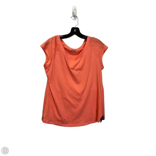 Athletic Top Short Sleeve By Columbia In Coral, Size: M