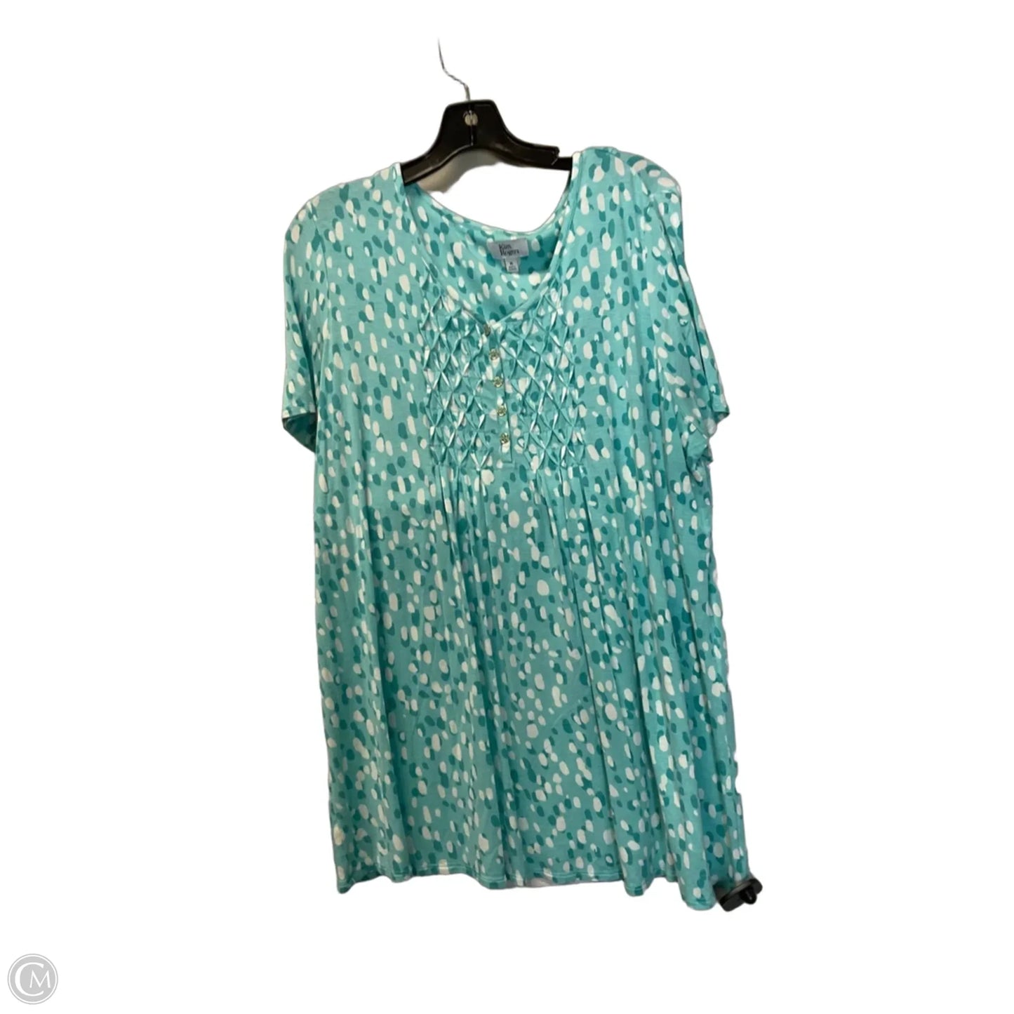 Top Short Sleeve By Kim Rogers In Blue, Size: Xl