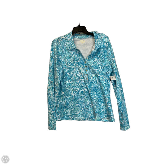 Top Long Sleeve Designer By Lilly Pulitzer In Blue, Size: Xl