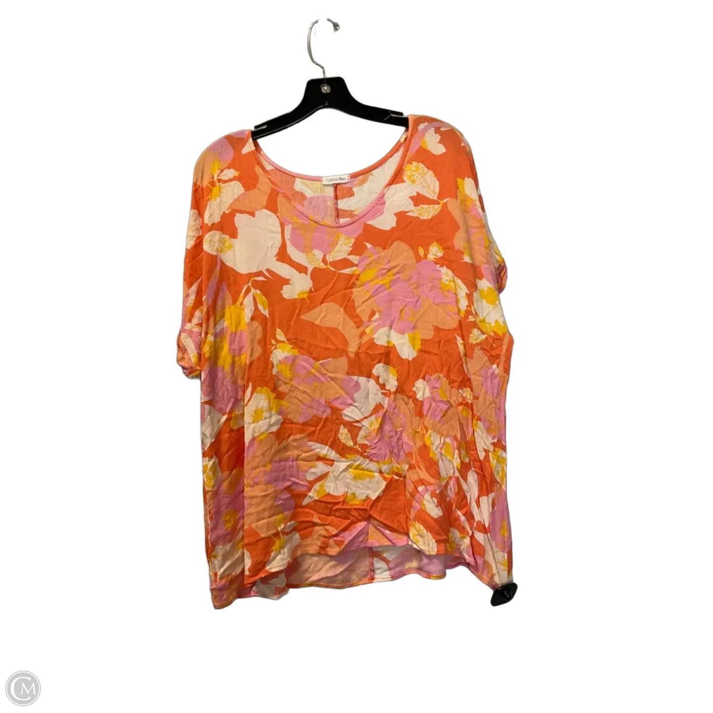 Top Short Sleeve By Cotton Bleu In Orange, Size: Xl