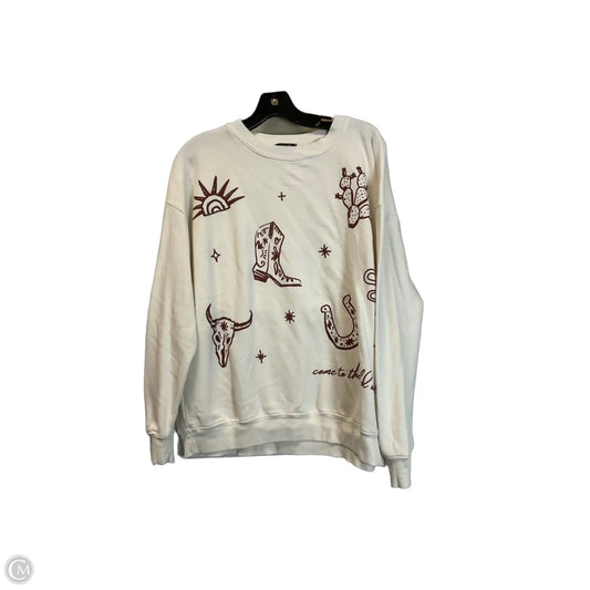 Sweatshirt Collar By Originality In Cream, Size: S
