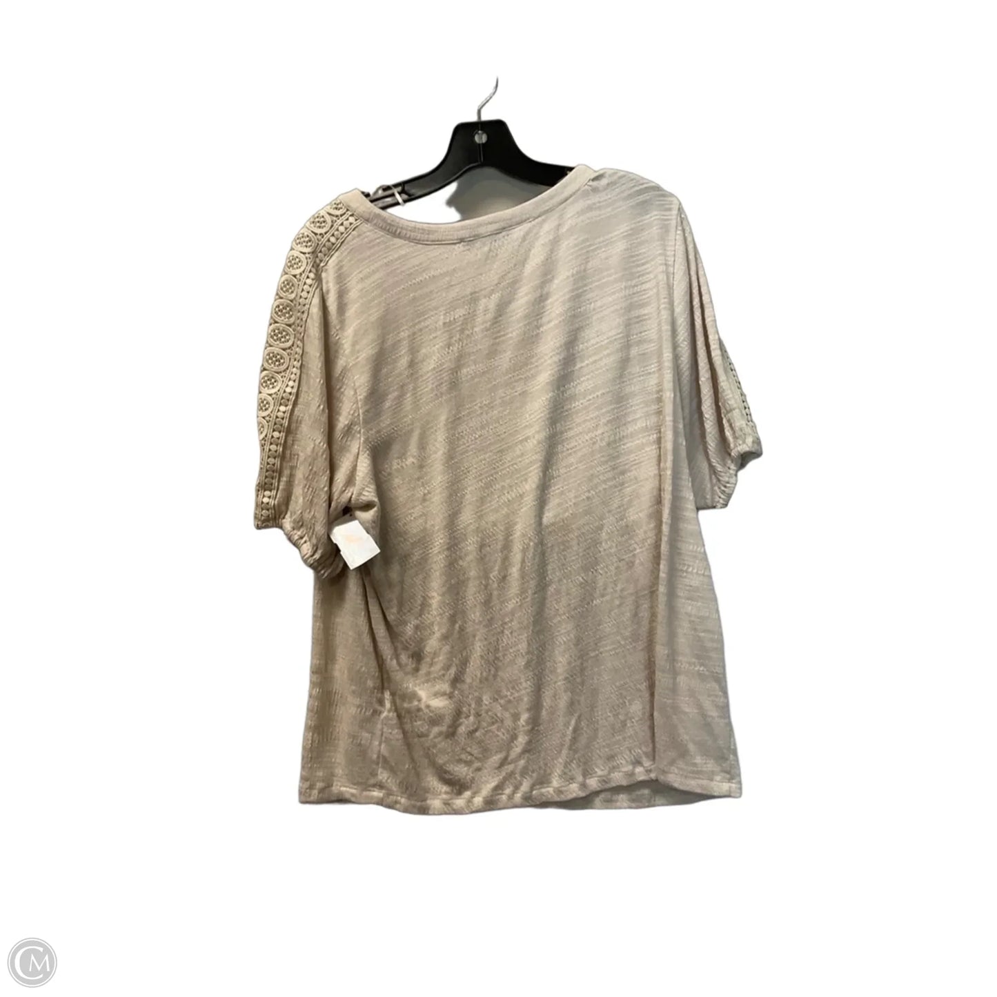 Top Short Sleeve By Cable And Gauge In Cream, Size: 1x