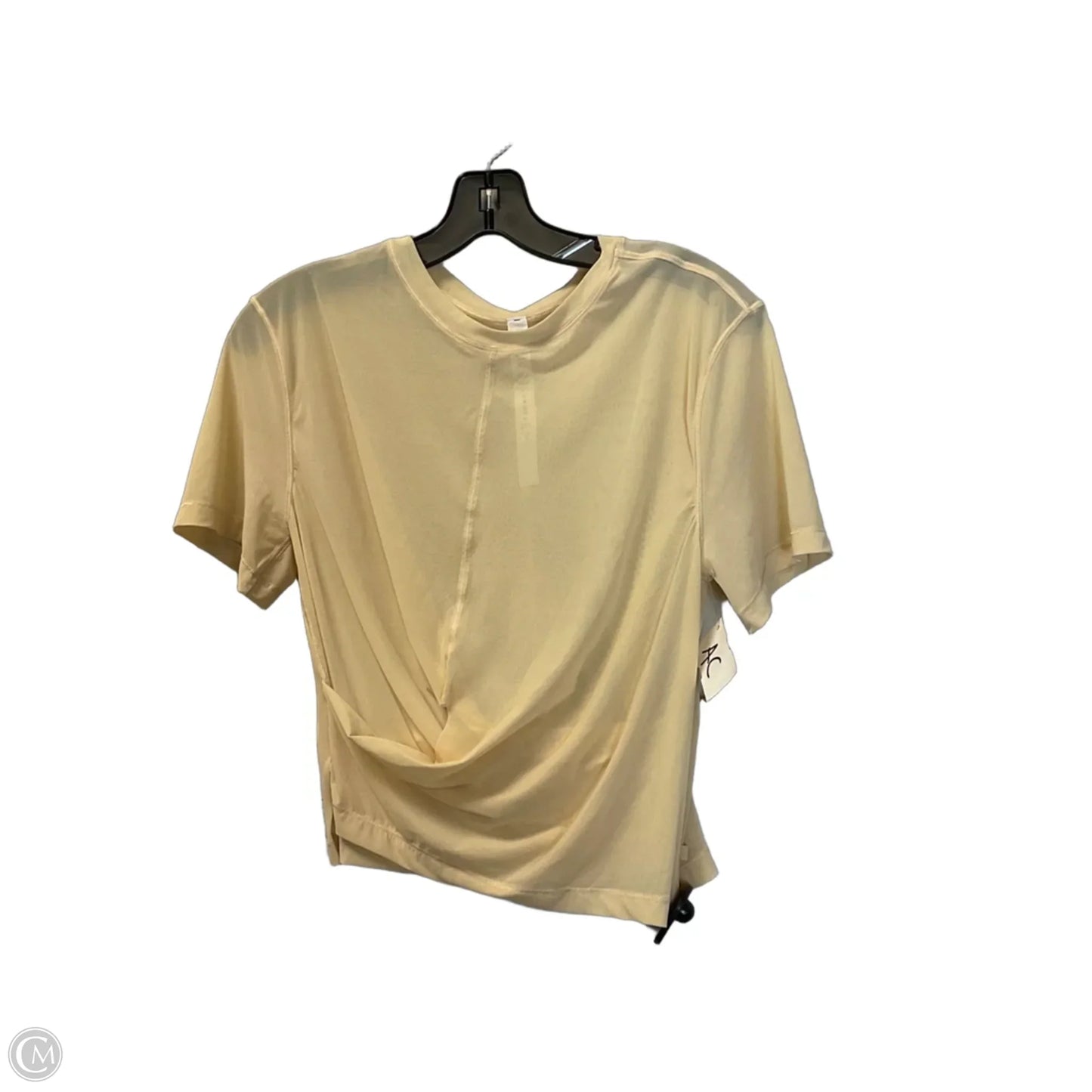 Athletic Top Short Sleeve By Lululemon In Cream, Size: 4