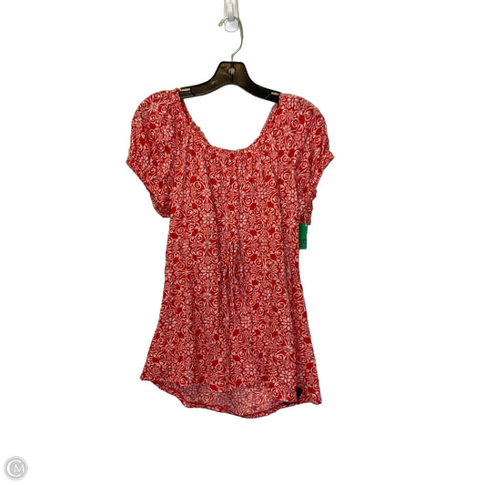Top Short Sleeve By Elle In Red, Size: L