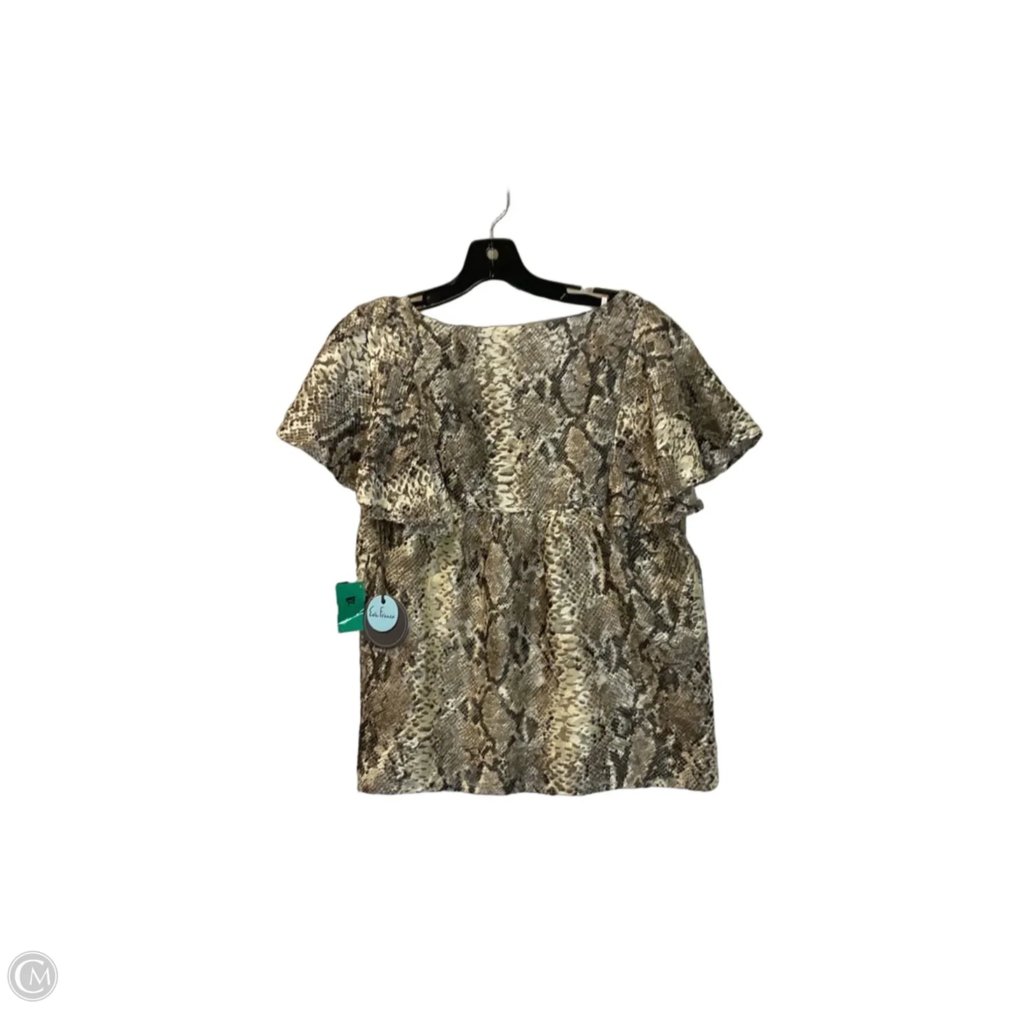 Top Short Sleeve By Eva Franco In Animal Print, Size: M