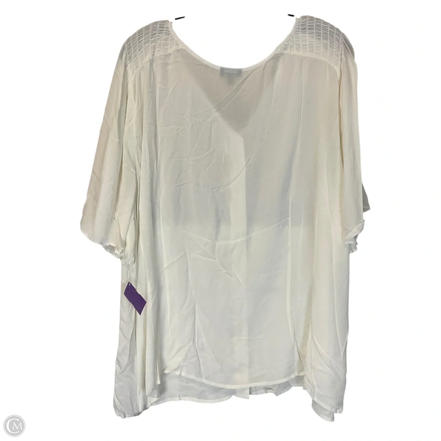 Top Short Sleeve By Talbots In White, Size: Xxl