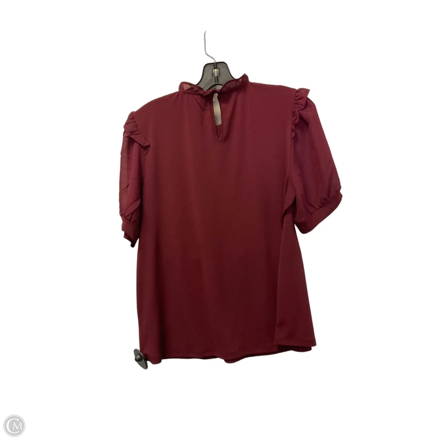 Top Short Sleeve By Cable And Gauge In Maroon, Size: L