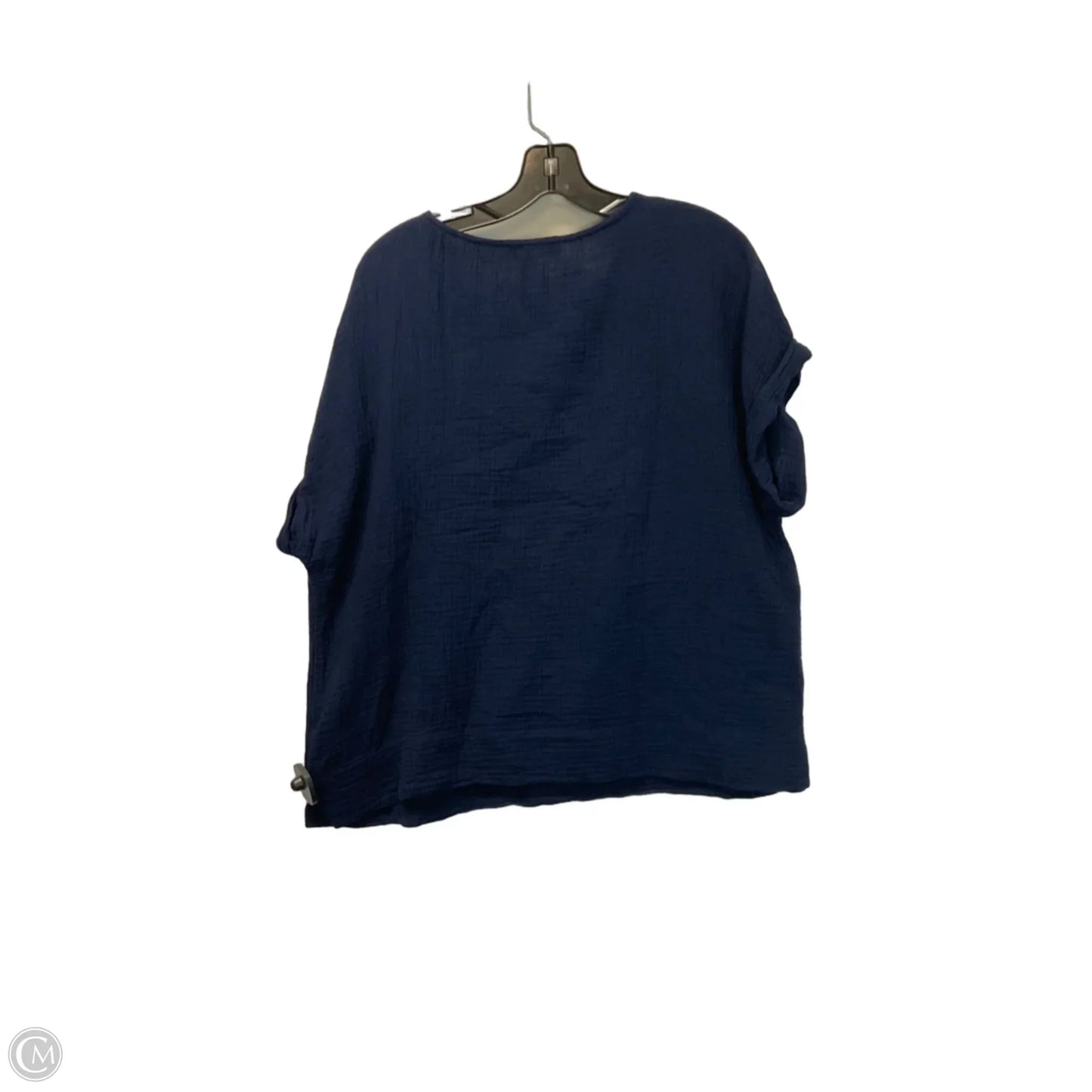 Top Short Sleeve By Gloria Vanderbilt In Blue, Size: L
