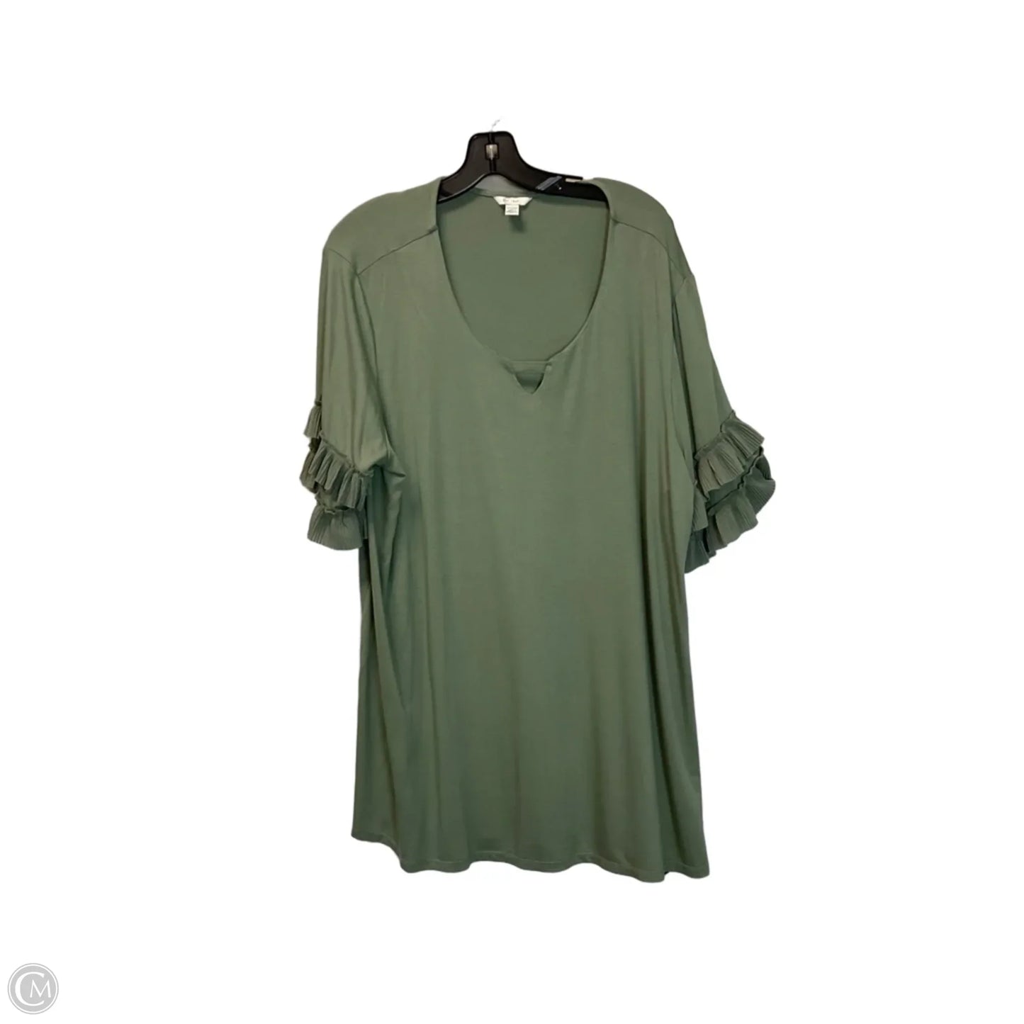 Top Short Sleeve By Cato In Green, Size: 18