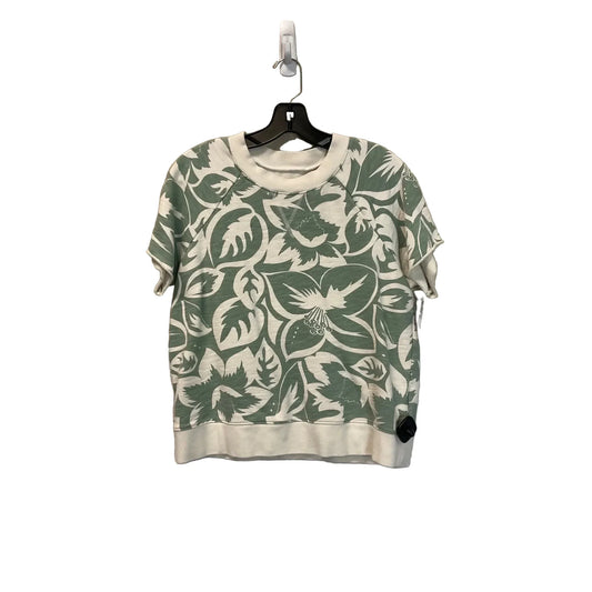 Top Short Sleeve By Madewell In Cream & Green, Size: S