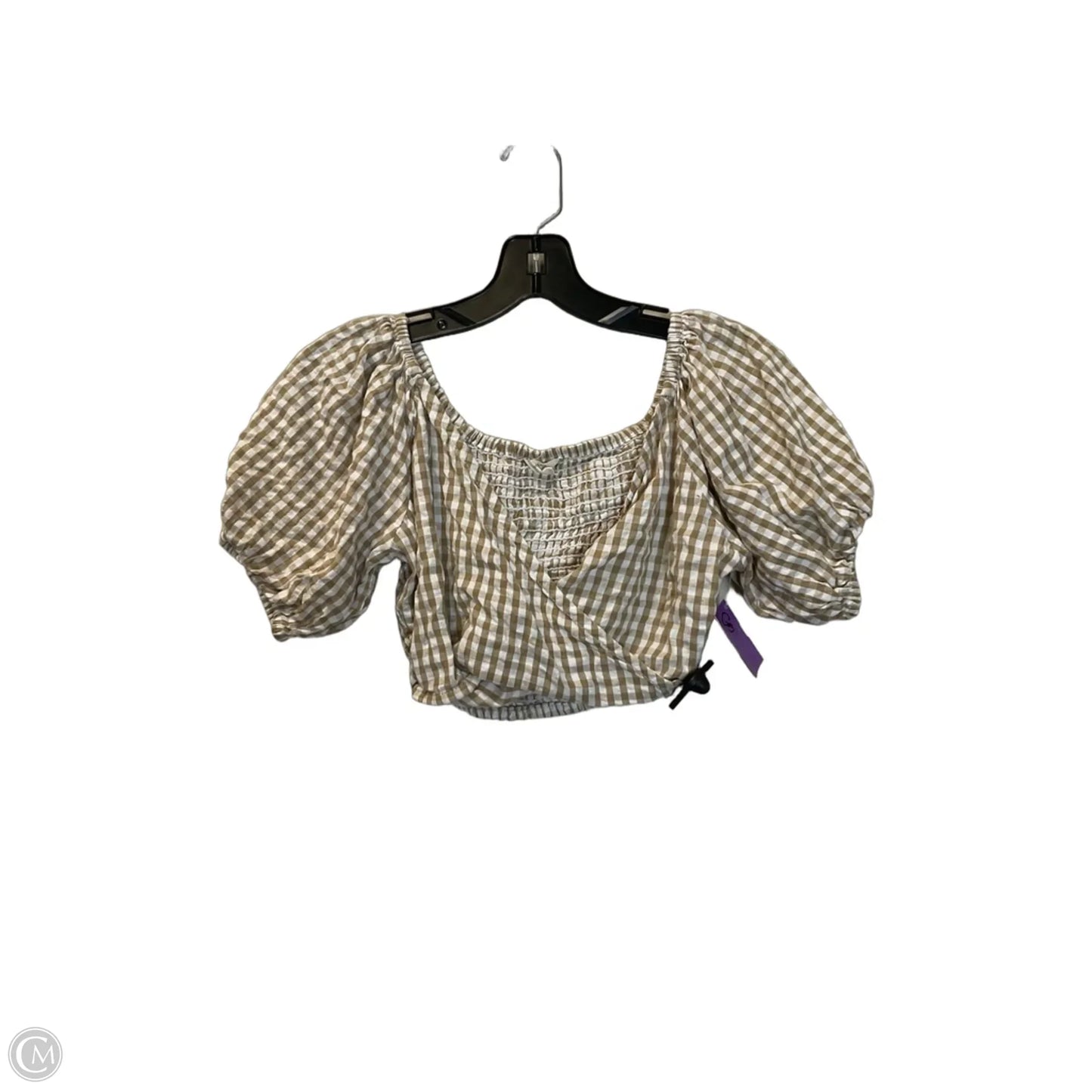 Top Short Sleeve By Sim & Sam In Checkered Pattern, Size: S