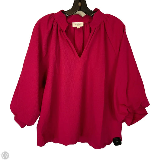 Top 3/4 Sleeve By Umgee In Pink, Size: M