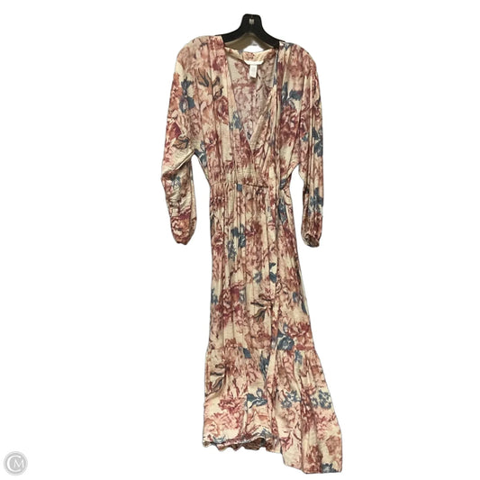 Dress Casual Maxi By H&m In Cream & Pink, Size: Xs