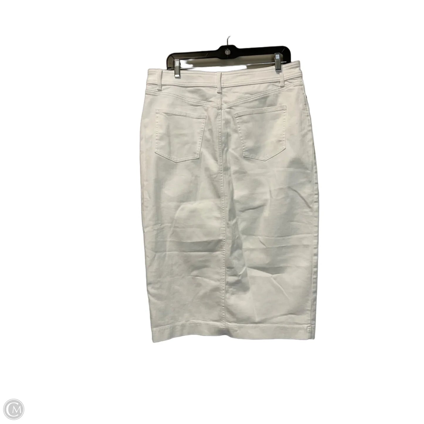 Skirt Midi By Talbots In White Denim, Size: 12