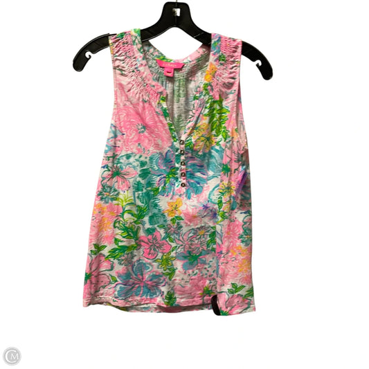 Top Sleeveless Designer By Lilly Pulitzer In Blue & Pink, Size: S