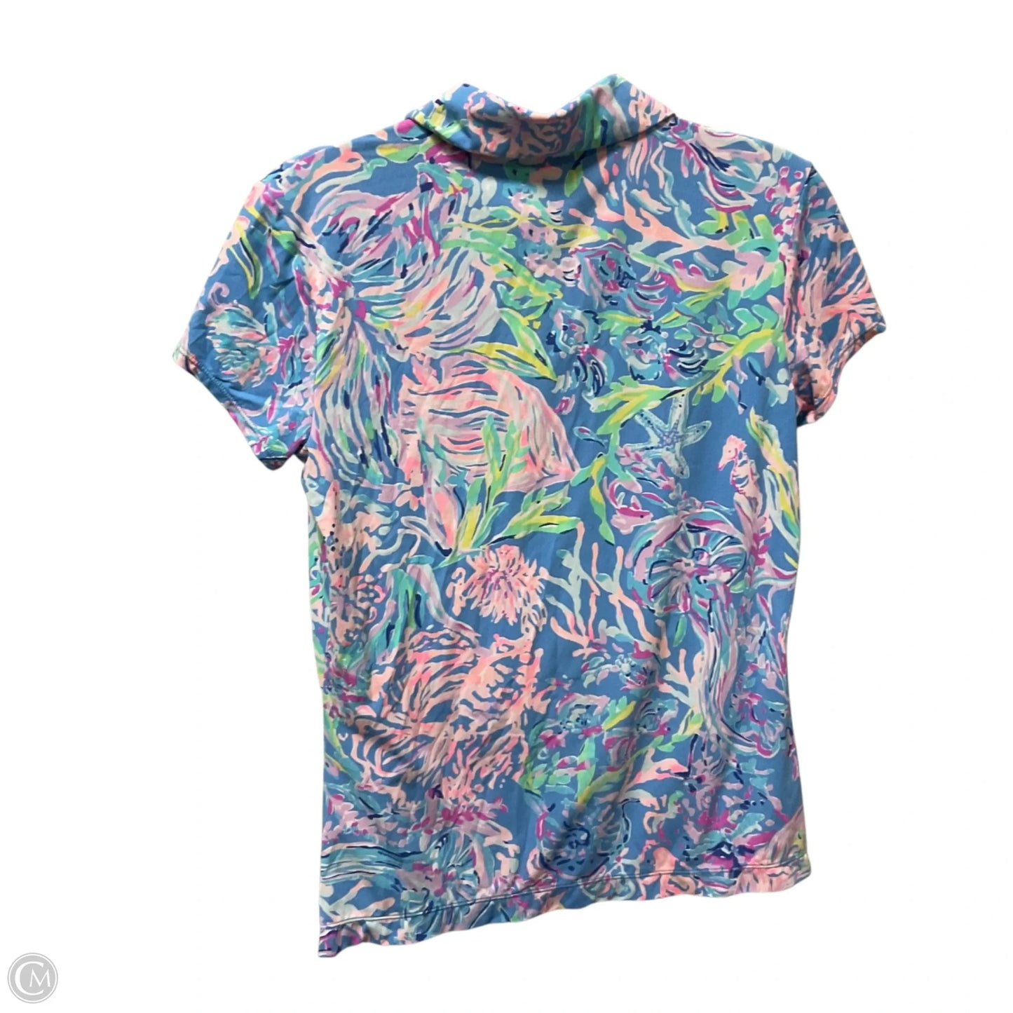 Top Short Sleeve Designer By Lilly Pulitzer In Blue, Size: S