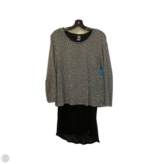 Dress Casual Midi By Bobeau In Black & White, Size: 1x