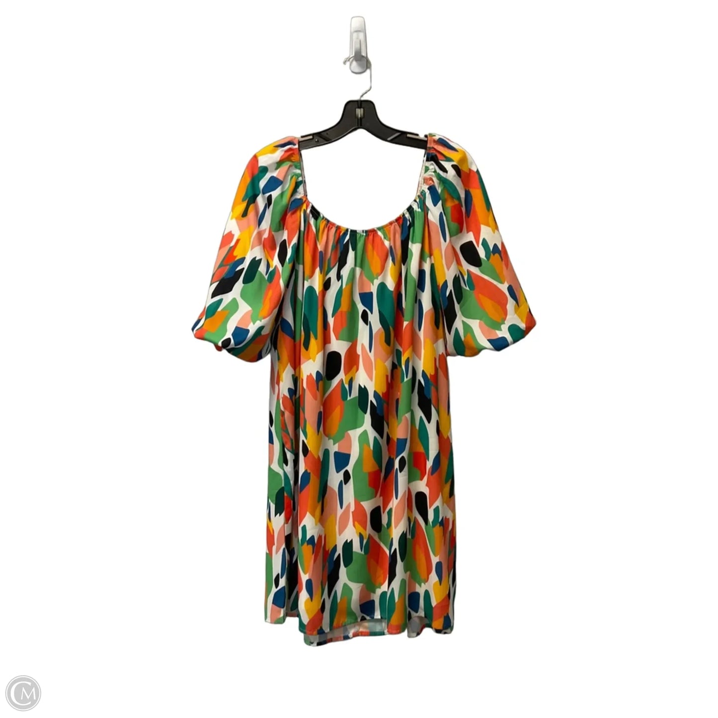 Dress Casual Short By Clothes Mentor In Green & Orange, Size: L