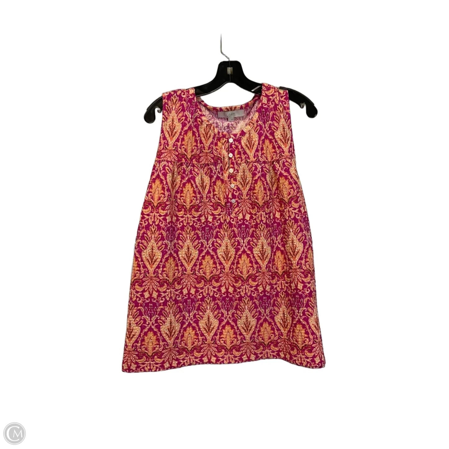 Top Sleeveless By Loft In Pink, Size: L