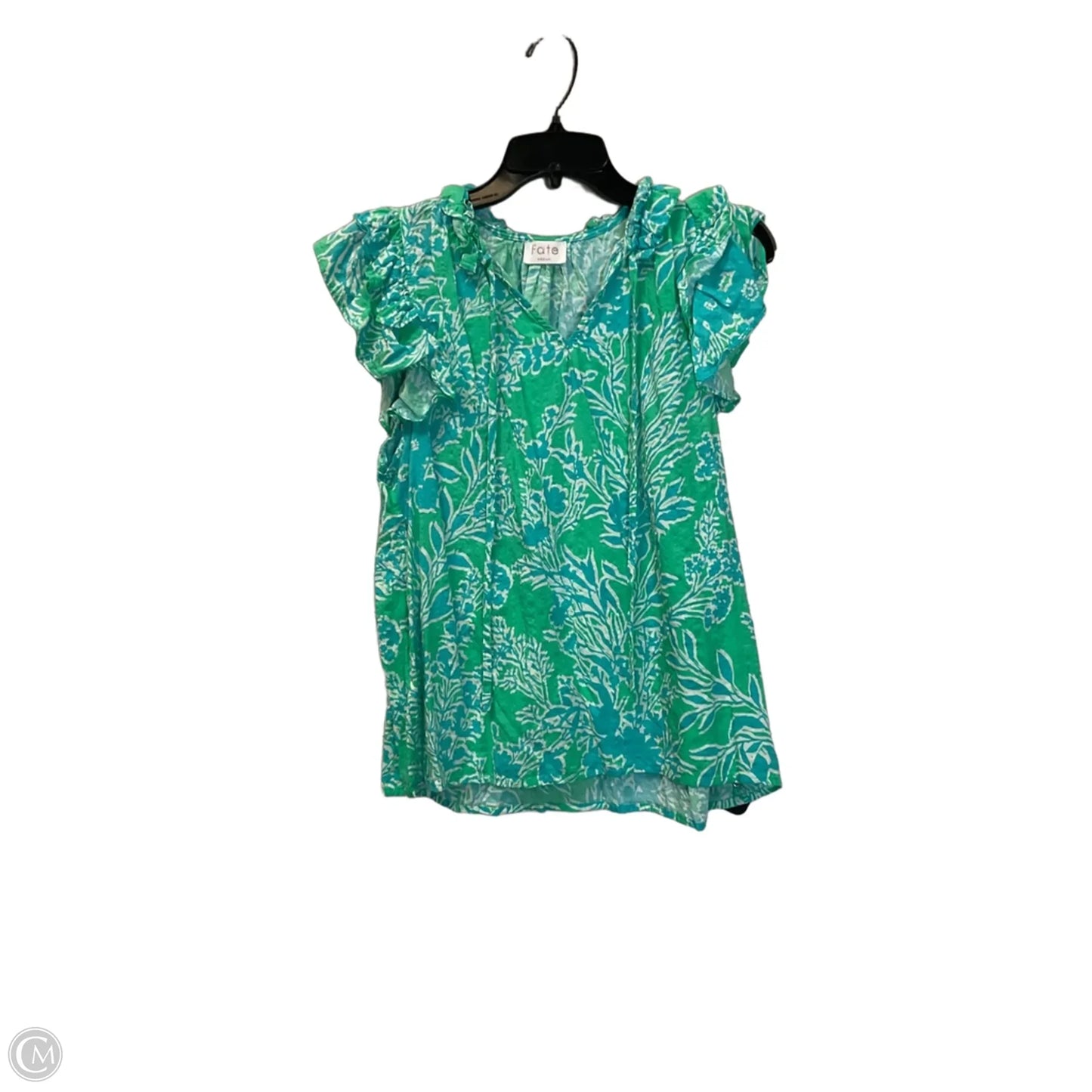Top Sleeveless By Fate In Blue & Green, Size: M
