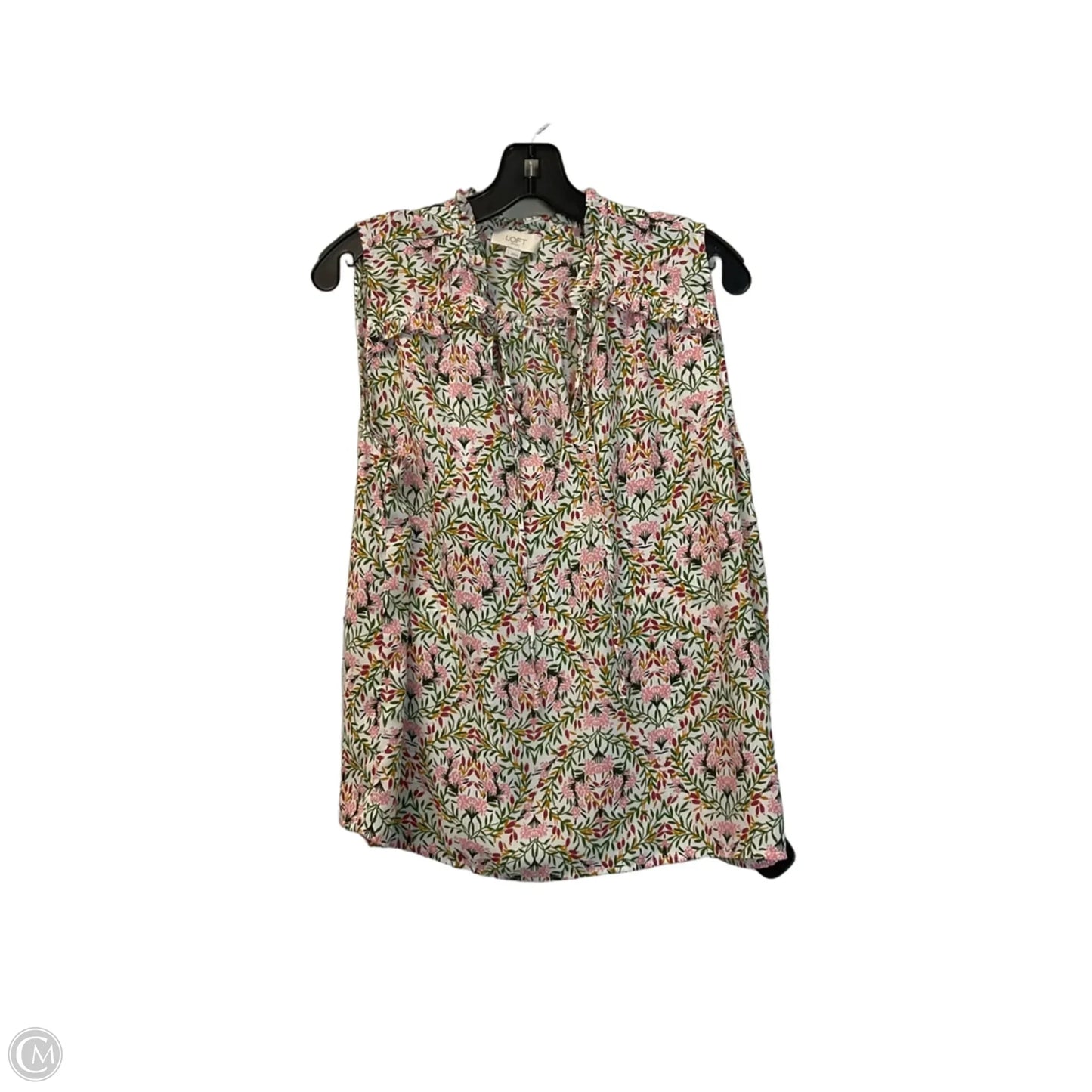 Top Sleeveless By Loft In Floral Print, Size: L