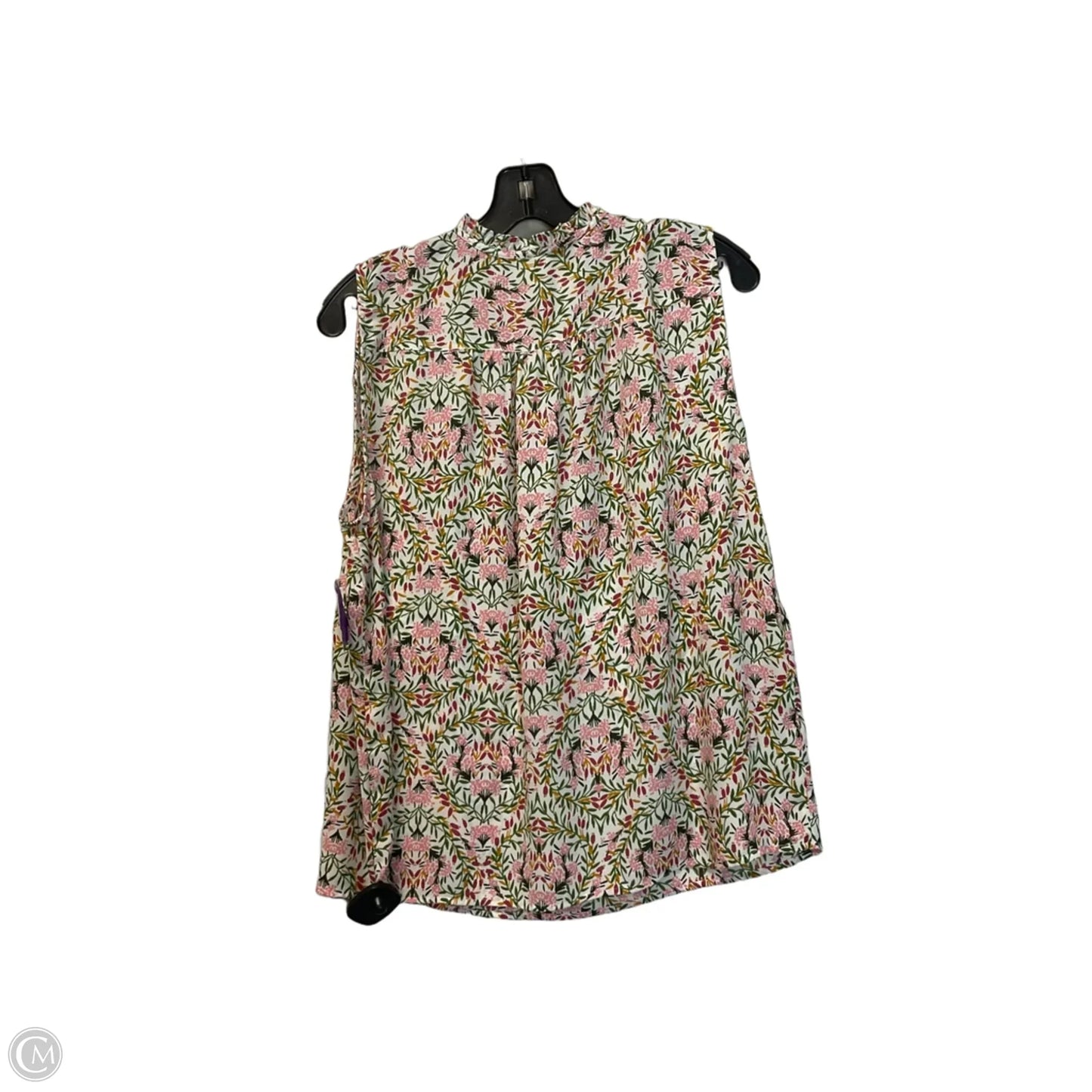 Top Sleeveless By Loft In Floral Print, Size: L
