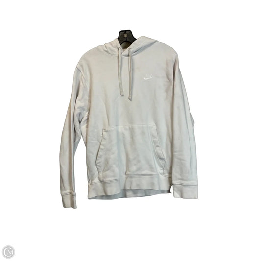 Athletic Top Long Sleeve Hoodie By Nike In White, Size: L