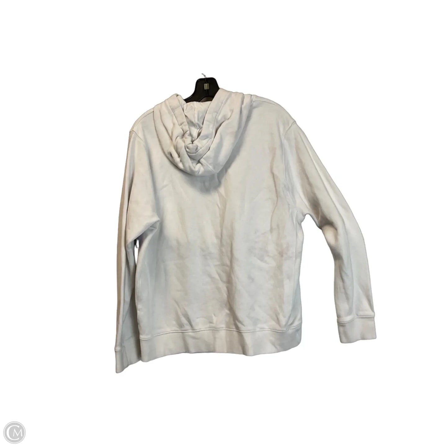 Athletic Top Long Sleeve Hoodie By Nike In White, Size: L
