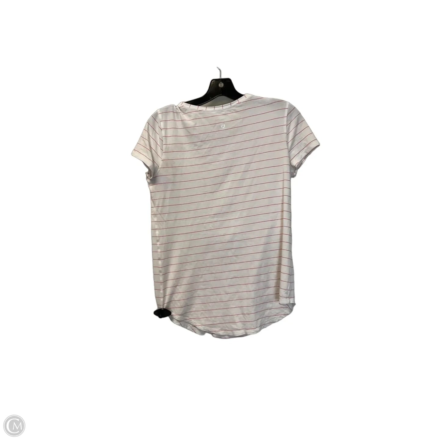 Athletic Top Short Sleeve By Lululemon In Red & White, Size: S