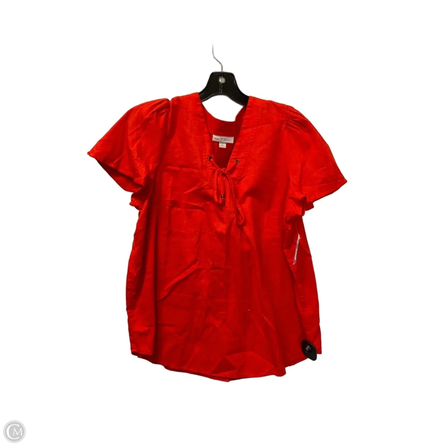 Top Short Sleeve By Knox Rose In Orange, Size: L