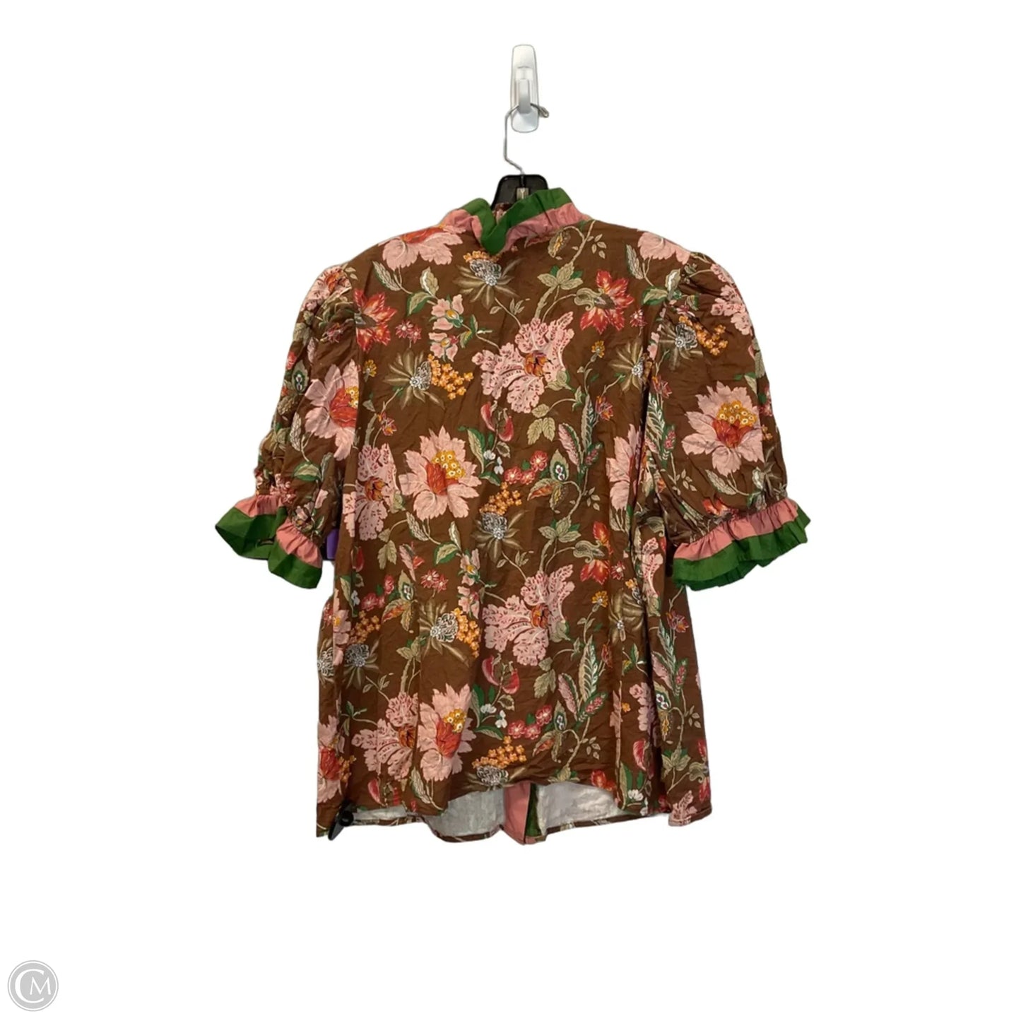 Top Short Sleeve By Entro In Brown & Green, Size: 1x