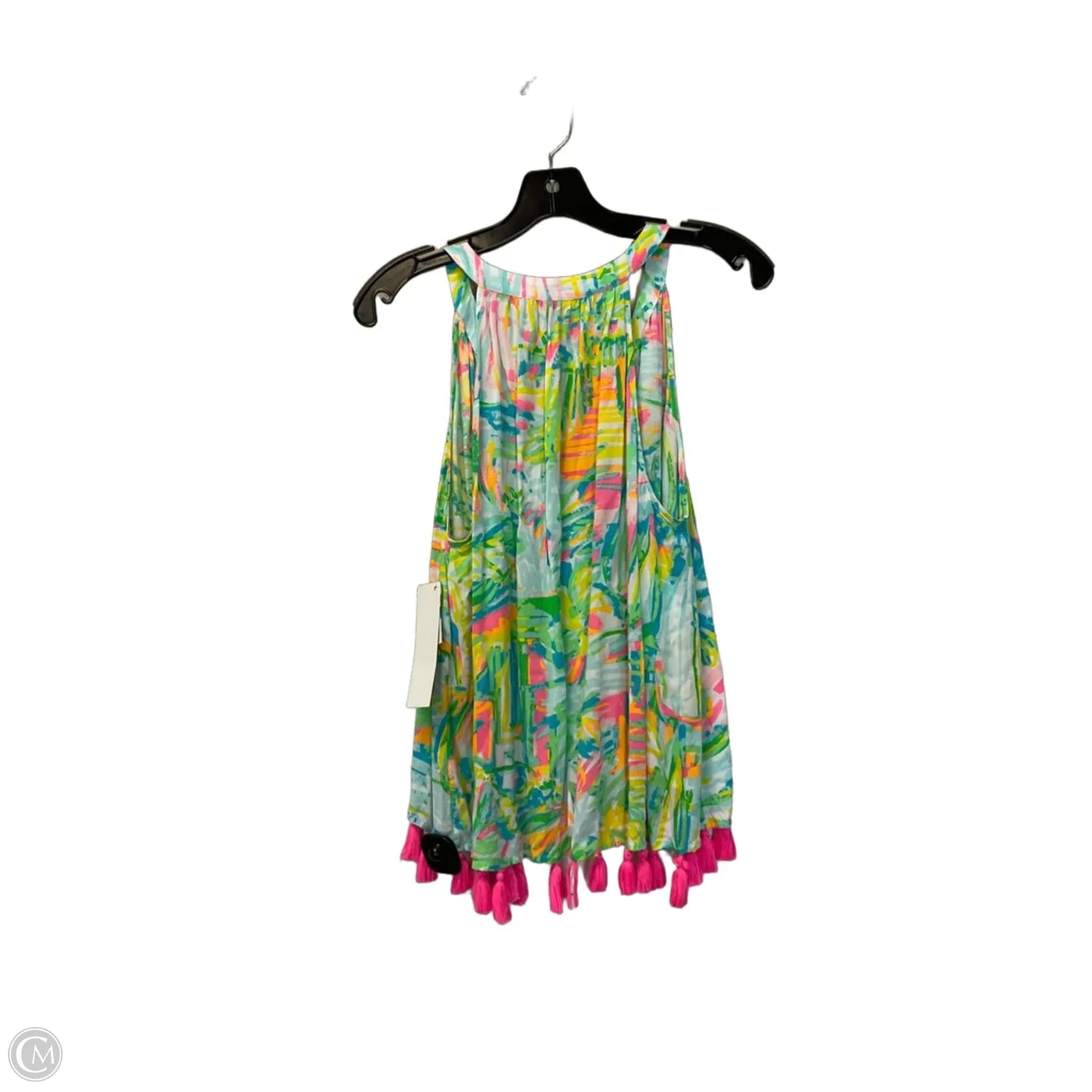 Top Sleeveless Designer By Lilly Pulitzer In Green & Pink, Size: L