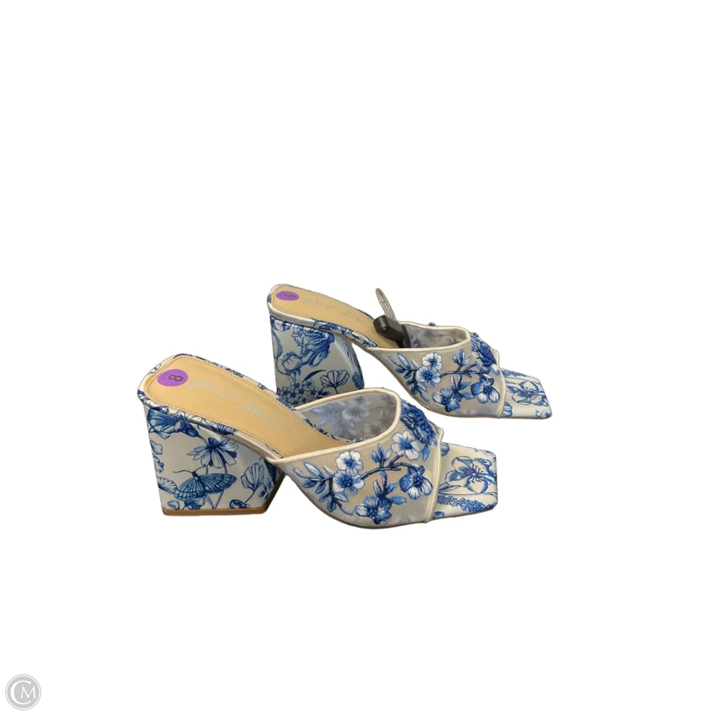 Sandals Heels Block By Betsey Johnson In Blue, Size: 8