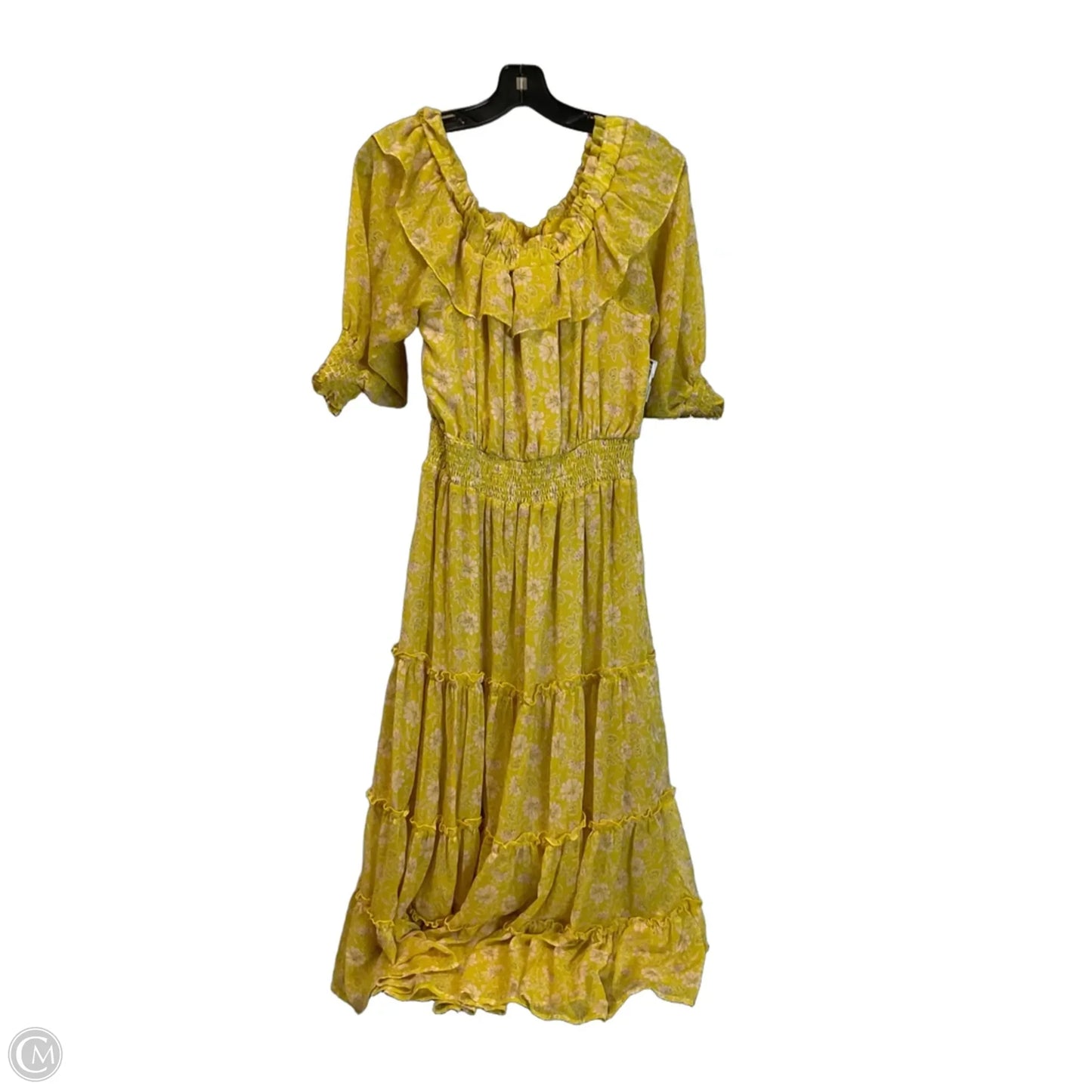 Dress Casual Midi By Fate In Yellow, Size: L