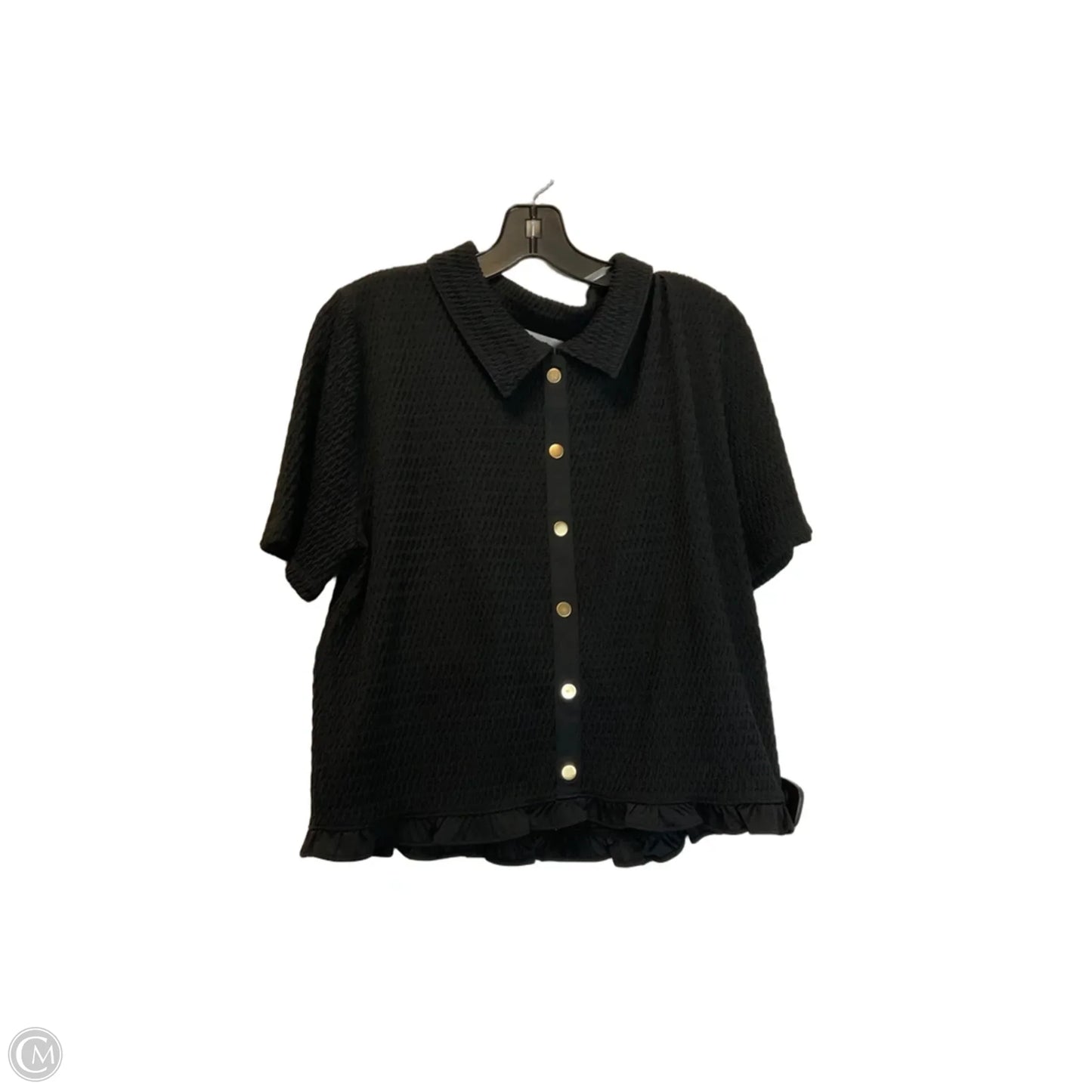 Top Short Sleeve By Loft In Black, Size: Xl