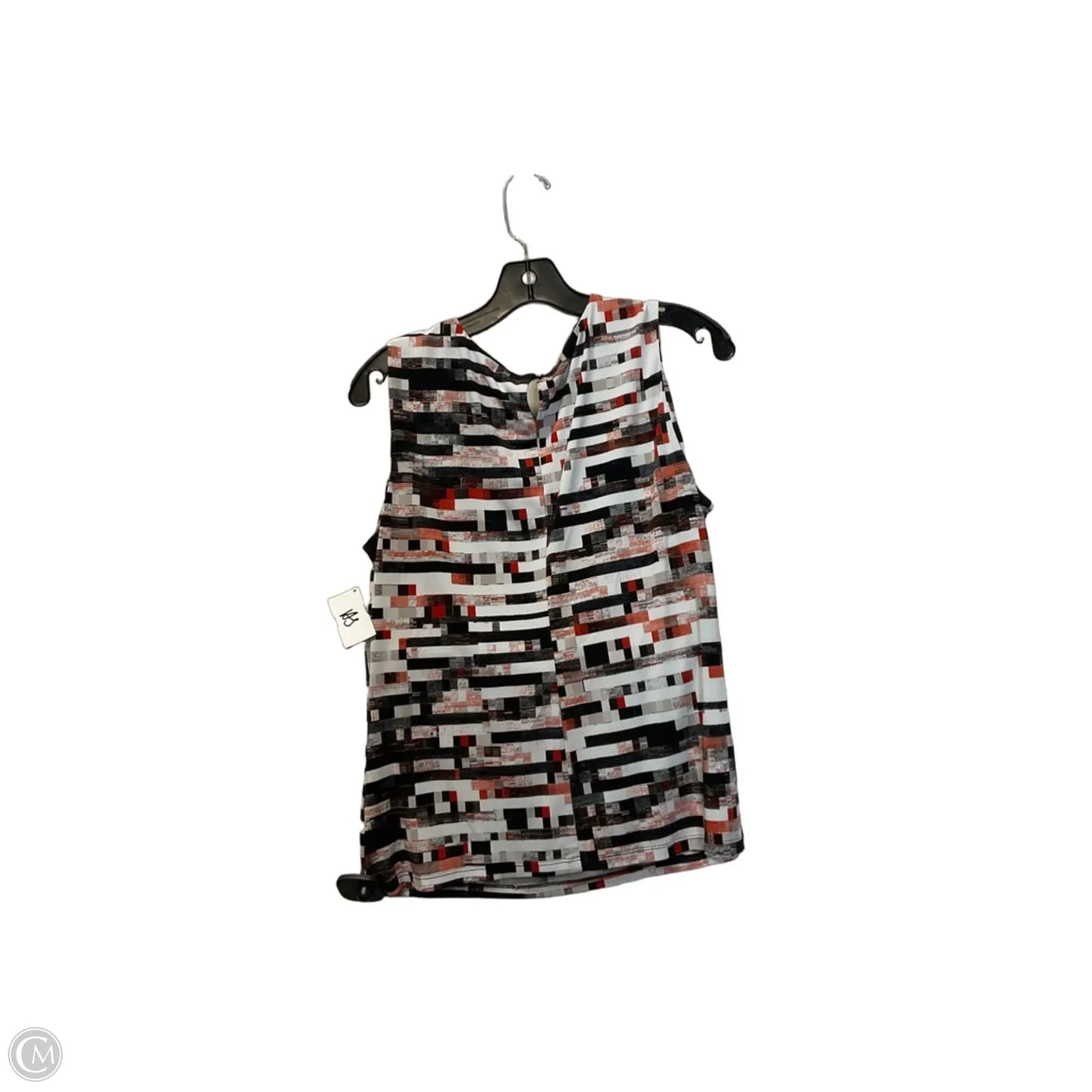 Top Sleeveless By Calvin Klein In Black & Orange, Size: M