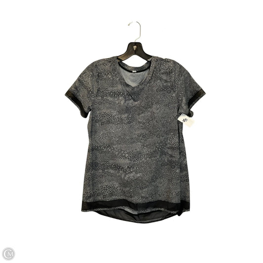 Athletic Top Short Sleeve By Lululemon In Grey, Size: M