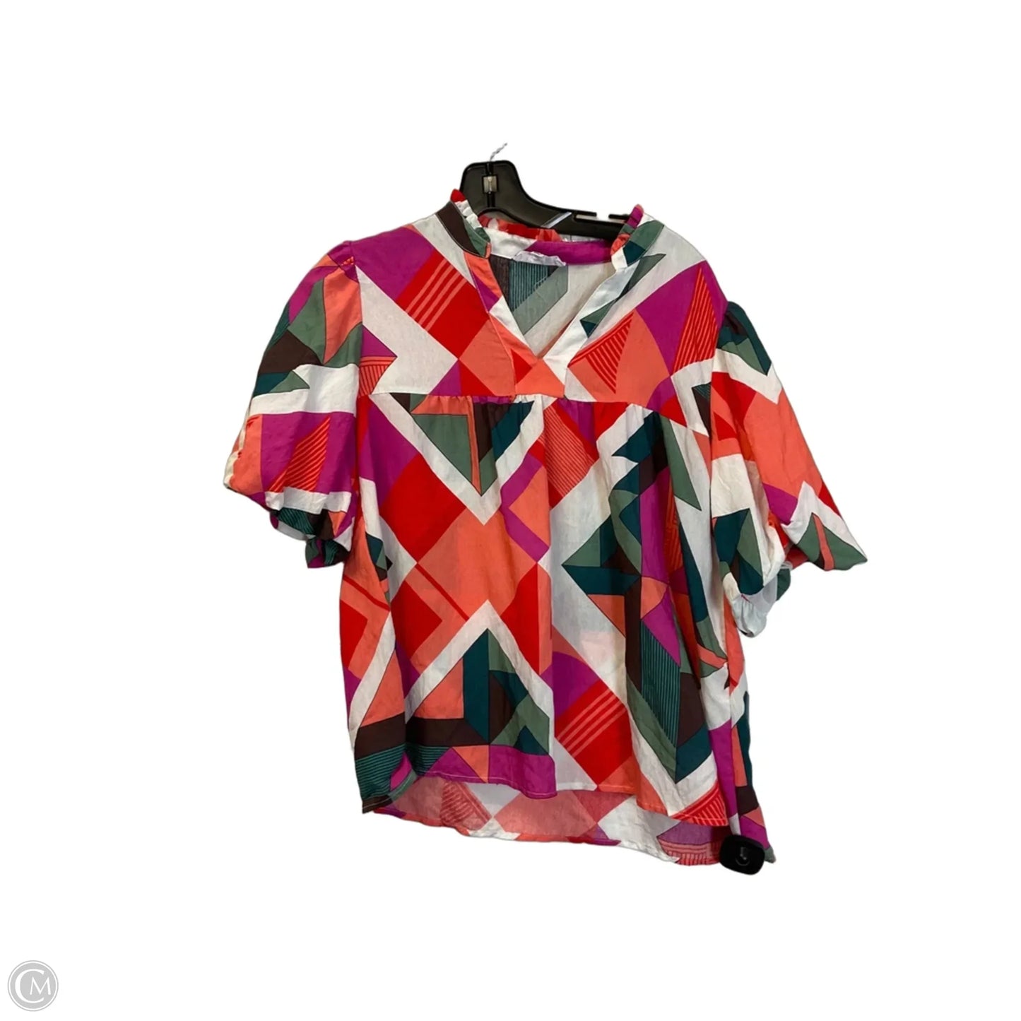 Top Short Sleeve By Thml In Orange & Pink, Size: L
