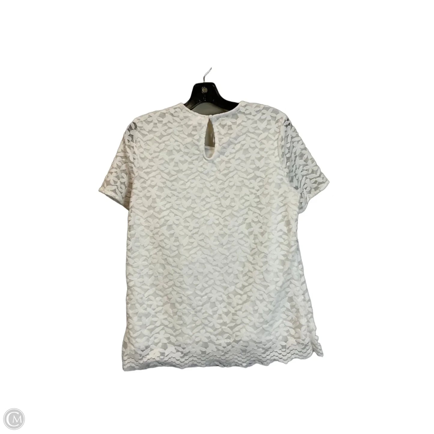 Top Short Sleeve By Clothes Mentor In White, Size: M