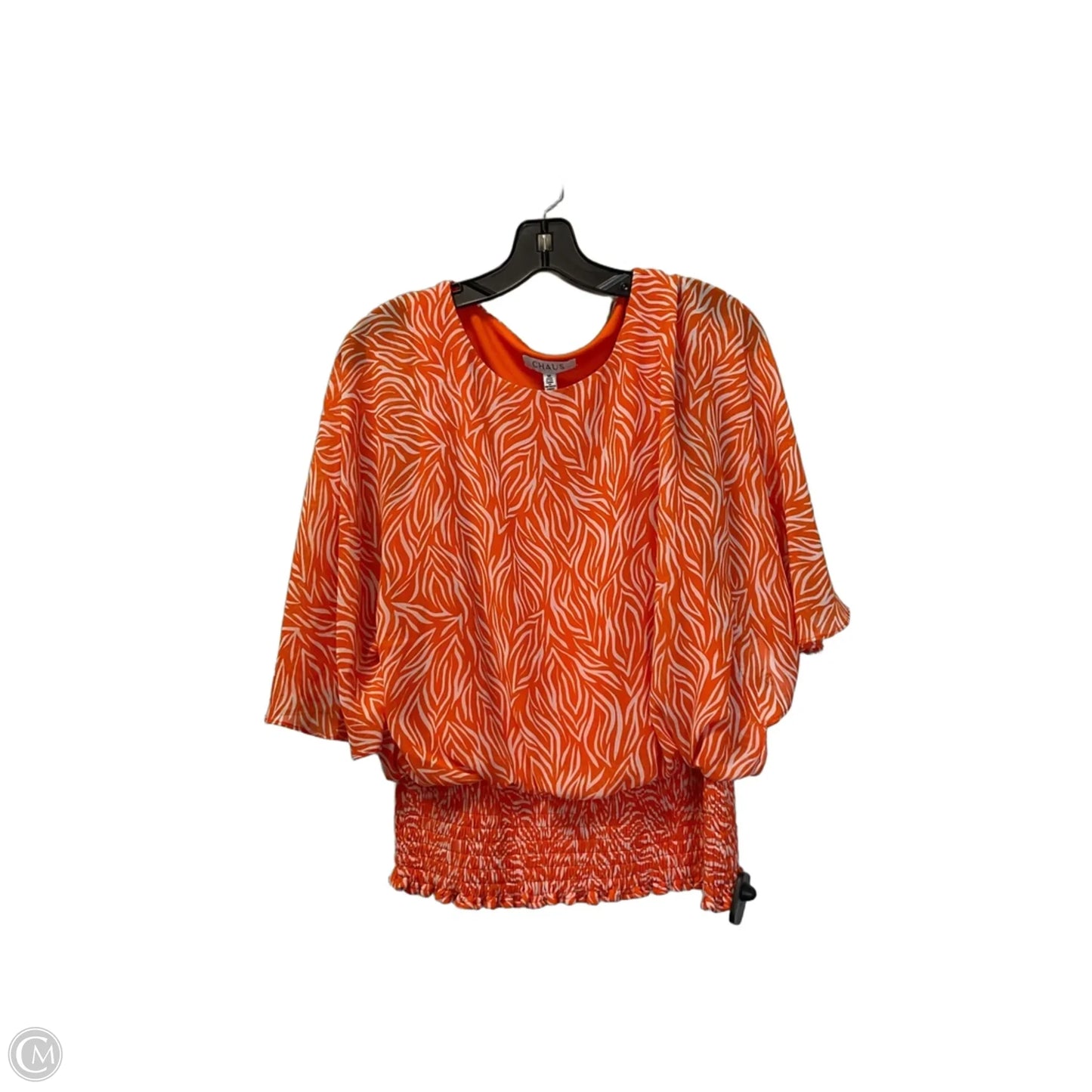 Top Short Sleeve By Chaus In Orange, Size: M